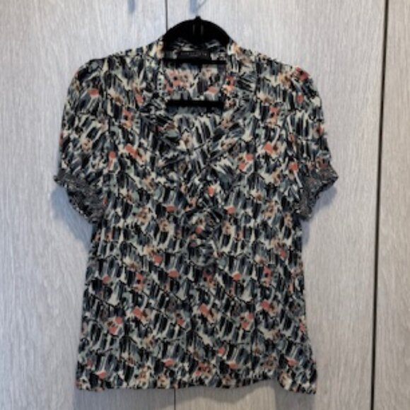 Sanctuary Black Patterned Blouse, Size Medium - Picture 1 of 8